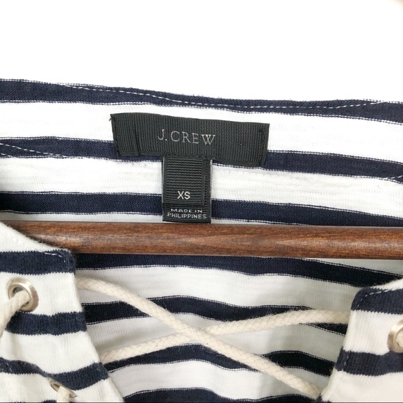 J. Crew Striped Lace-Up Top - Picture 4 of 9